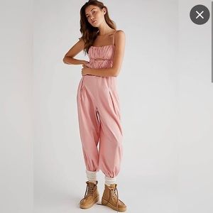 Free People Kingston pink jumpsuit XS